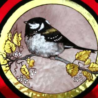 hand-painted coal tit